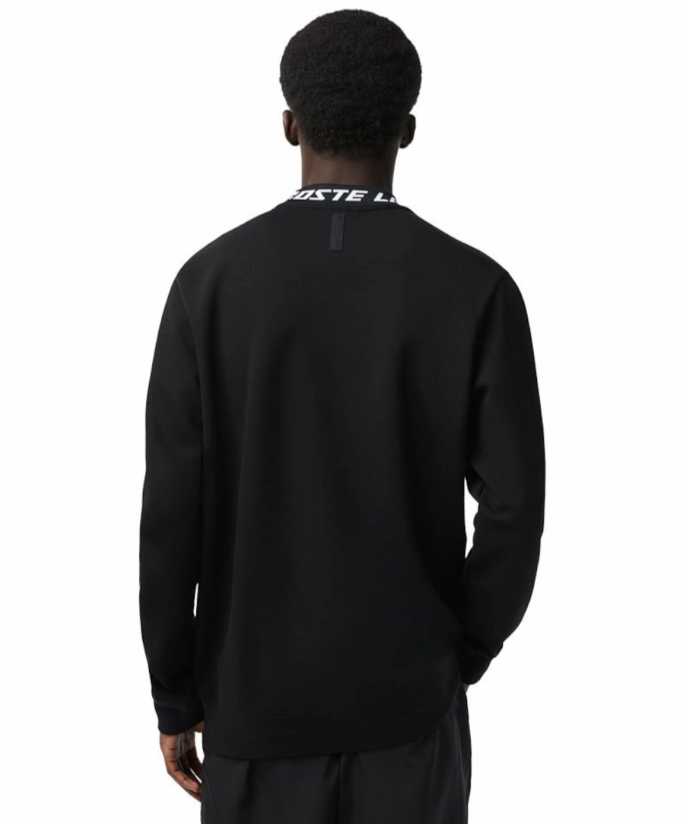Gentle Glow Lacoste Active Double Face Logo Neck Sweater (Black)