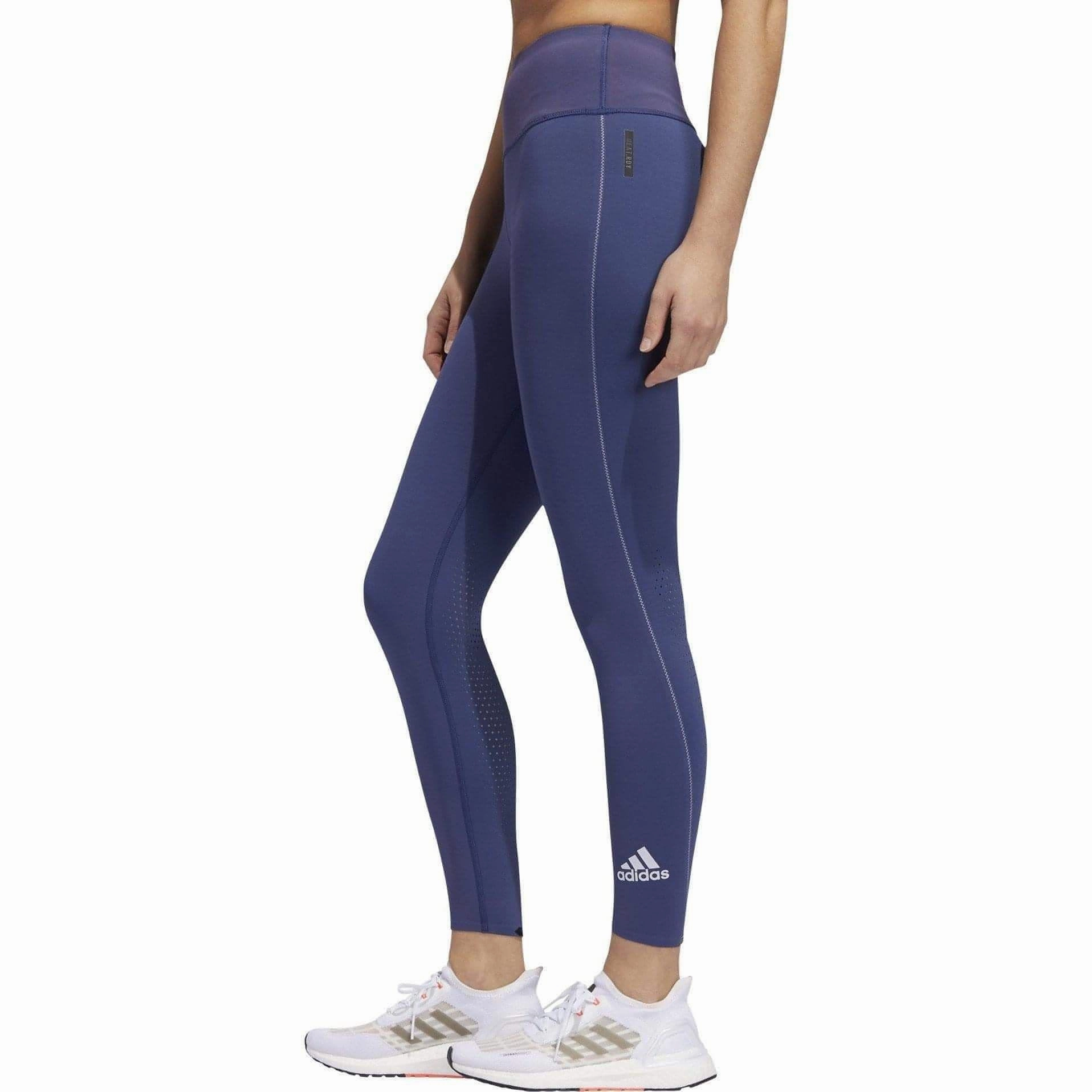 Soft-touch adidas HEAT.RDY High Rise Womens 7/8 Training Tights - Blue