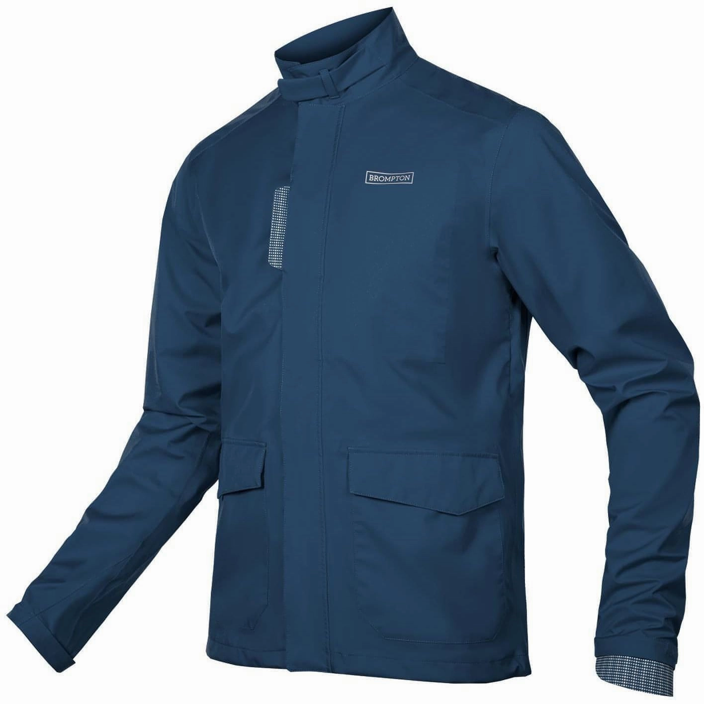 Non Restrictive Silhouette Brompton London Waterproof Mens Cycling Jacket - Navy