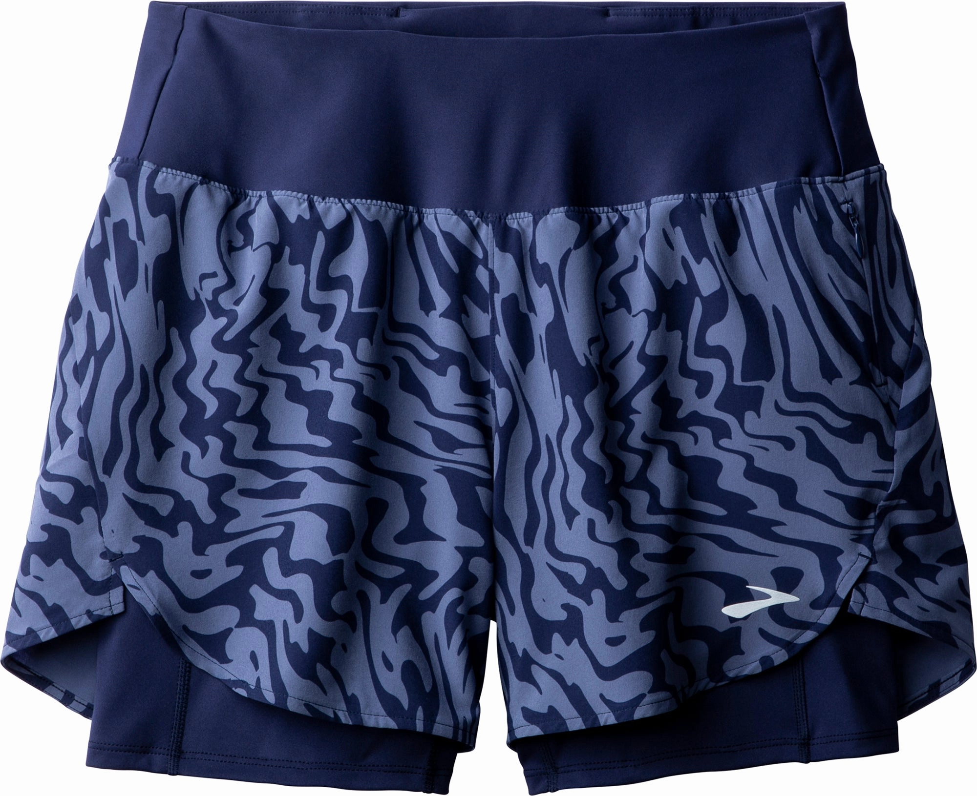 Silk Touch Brooks 5 Inch Chaser 2 In 1 Womens Running Shorts - Blue
