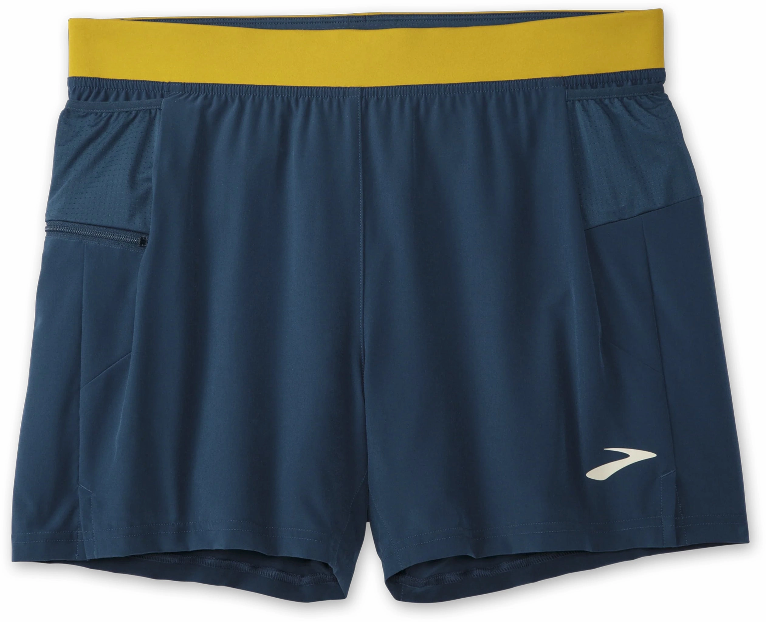 Brooks 5 Inch Sherpa 2 In 1 Mens Running Shorts - Blue Soft Waist