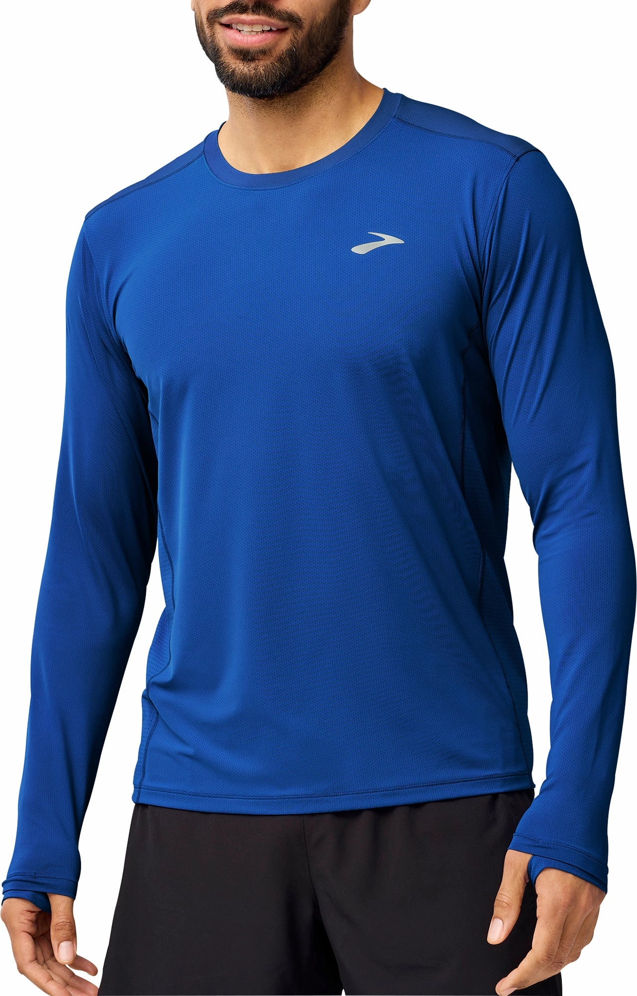 CompressionFit Training Wear Brooks Atmosphere 3.0 Long Sleeve Mens Running Top - Blue