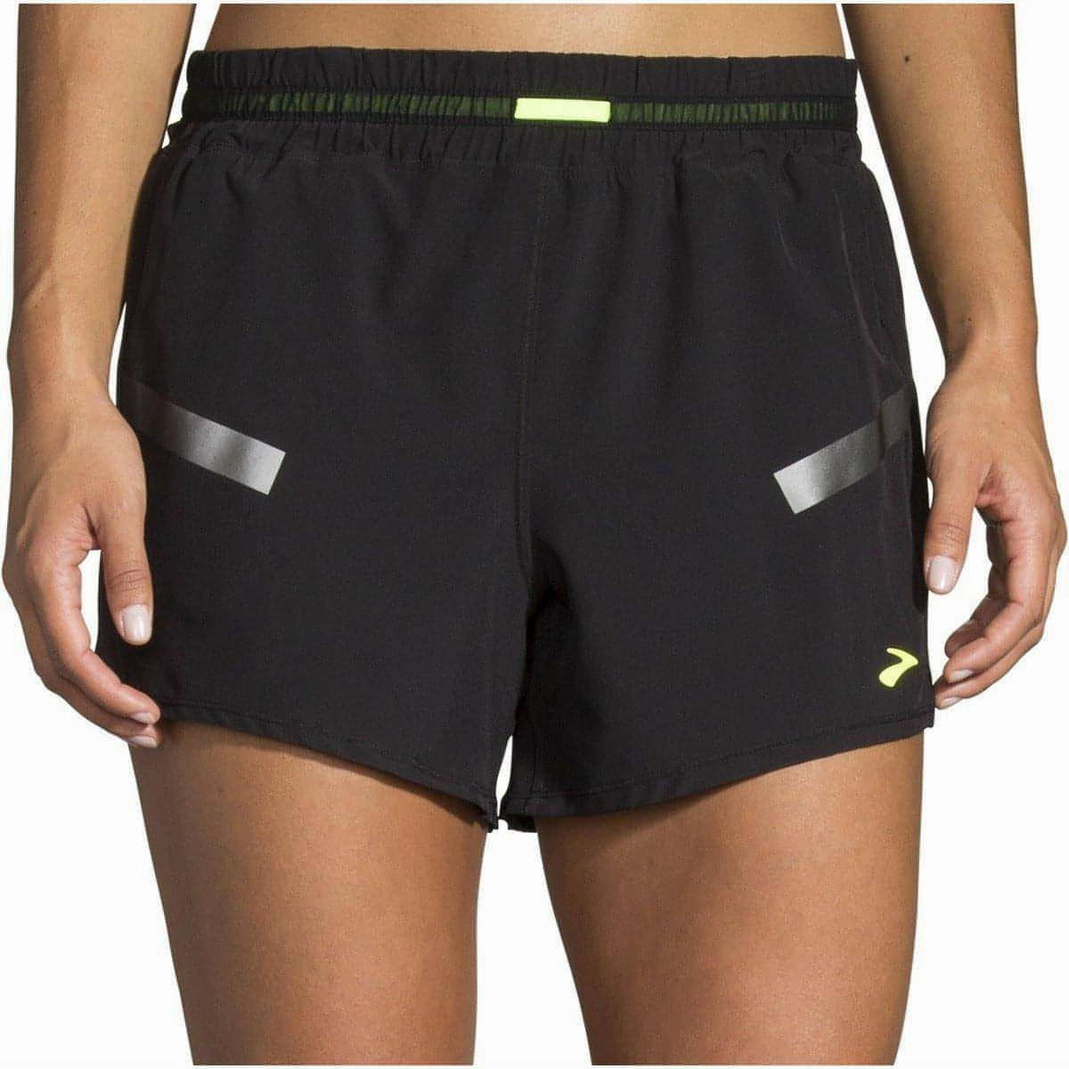 Brooks Carbonite 4 Inch Womens Running Shorts - Black Fun Prints Everyday Outfit