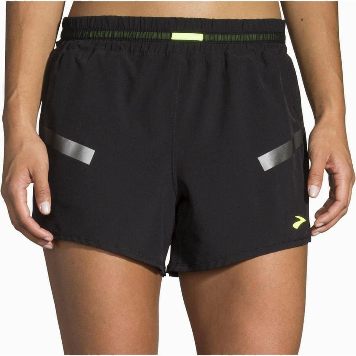Brooks Carbonite 4 Inch Womens Running Shorts - Black Durable Waistband