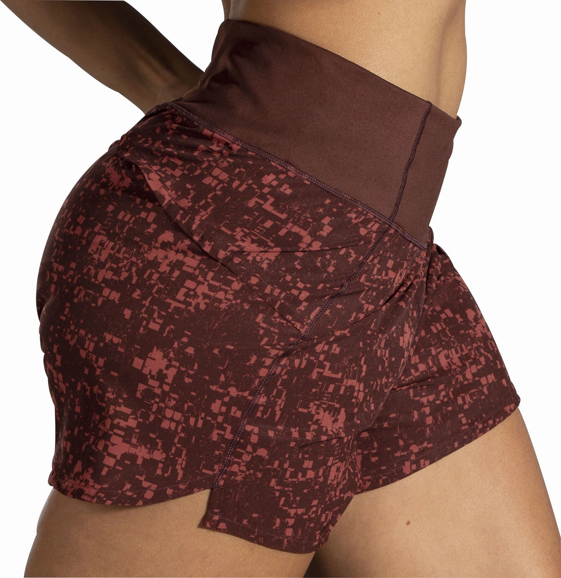 Brooks Chaser 5 Inch Womens Running Shorts - Red Minimal Finish rhinestone accents