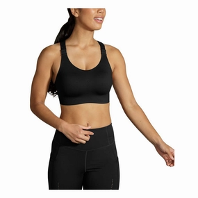 Brooks Dare Racerback Run Bra 2.0 - Black Adaptive Stretch Fabric Cotton fitness wear
