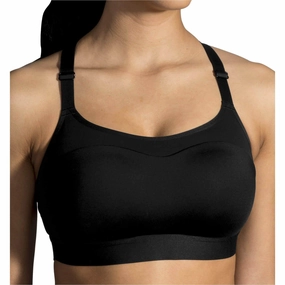Modern Design Moisture Management Technology Brooks Dare Racerback Womens Sports Bra - Black