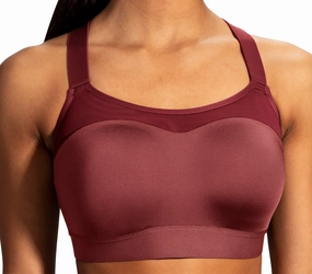 applique Brooks Dare Racerback Womens Sports Bra - Red