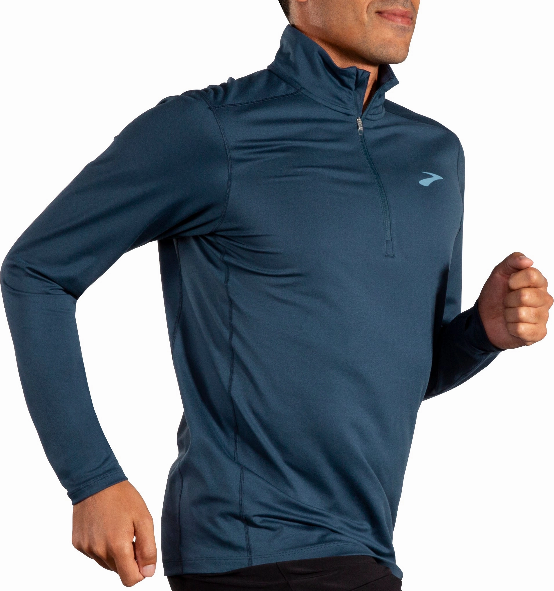 Gift Shelf Brooks Dash 2.0 Half Zip Long Sleeve Mens Running Top - Blue