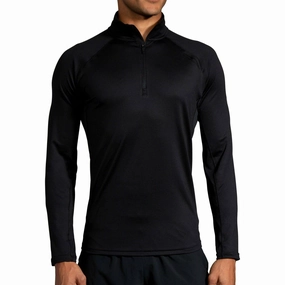 Tourist Brooks Dash Half Zip Long Sleeve Mens Running Top - Black