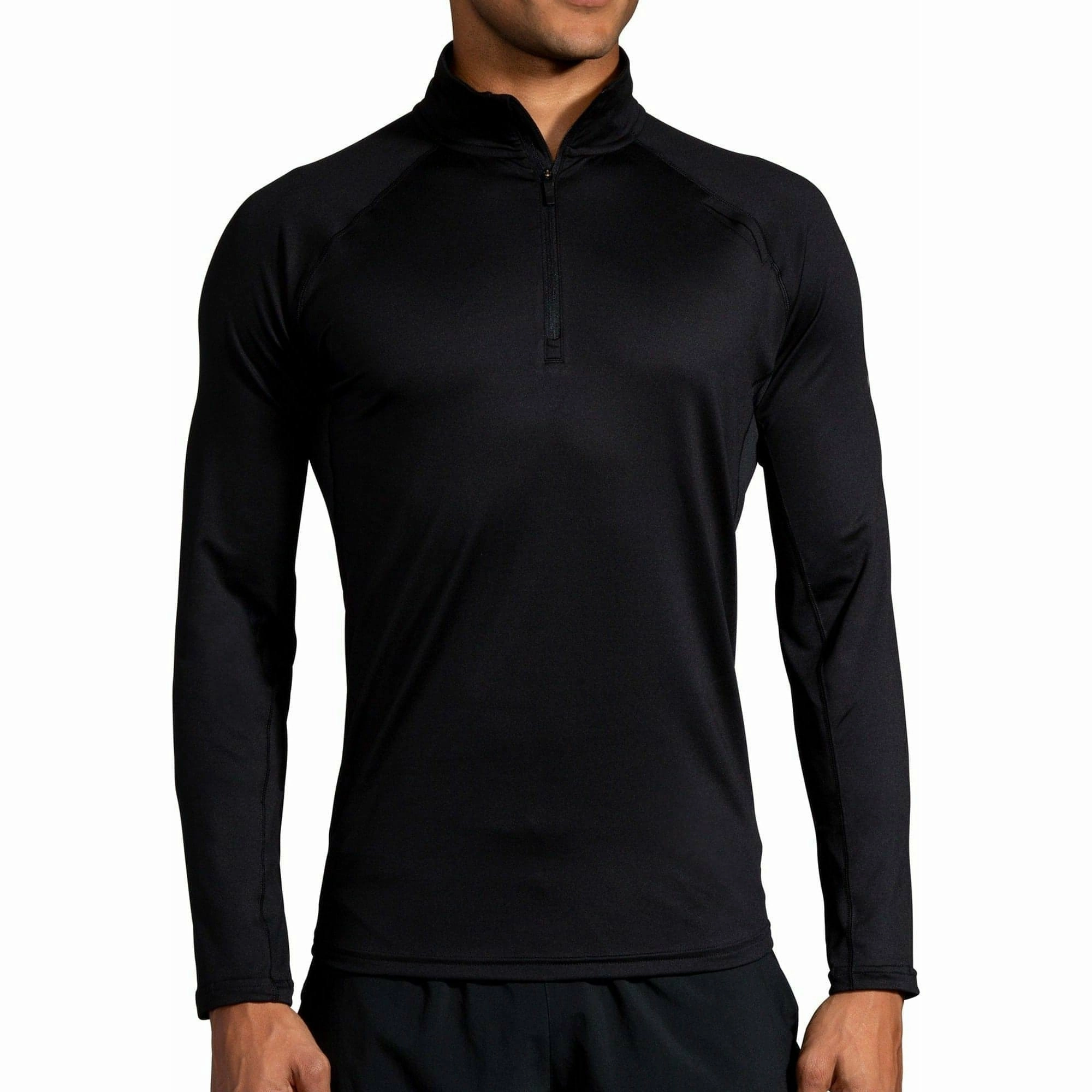 Tourist Brooks Dash Half Zip Long Sleeve Mens Running Top - Black