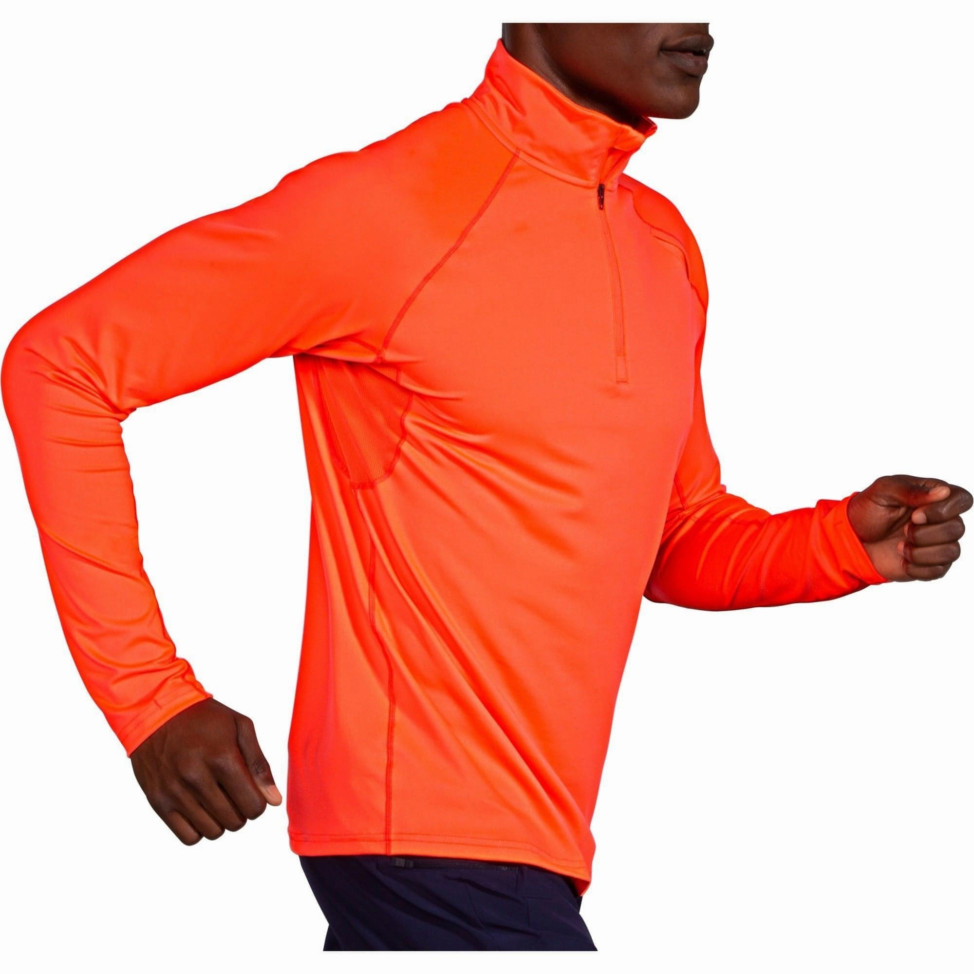 Brooks Dash Half Zip Long Sleeve Mens Running Top - Orange Influencer
