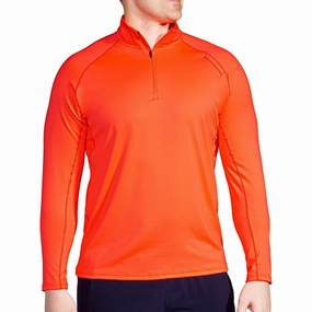 Brooks Dash Half Zip Long Sleeve Mens Running Top - Orange Rayon