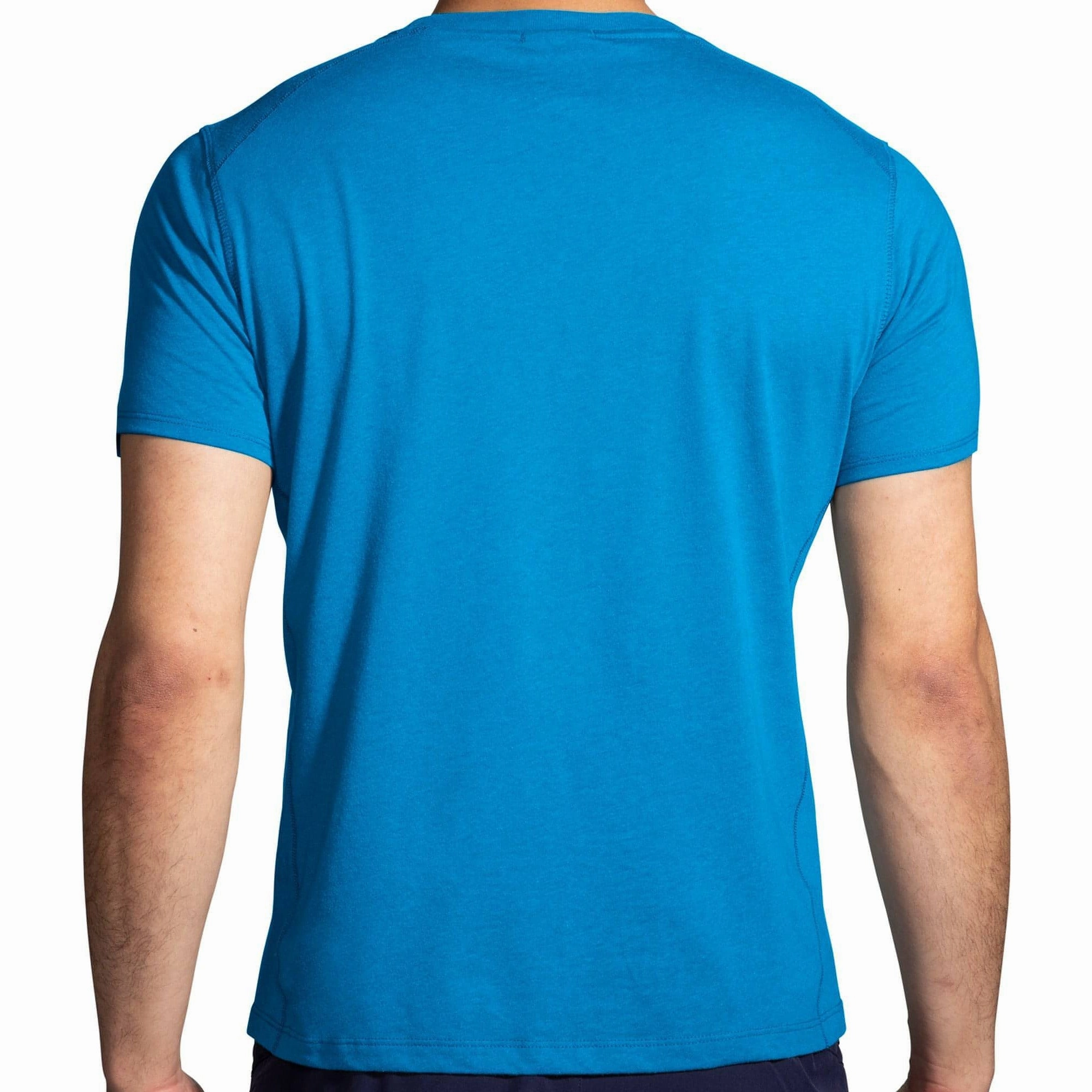 Day-to-Day Comfort Zero Waste Production Brooks Distance 2.0 Short Sleeve Mens Running Top - Blue