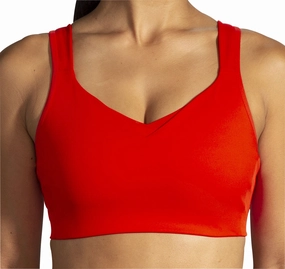 Brooks Drive Convertible Run Womens Sports Bra - Red snowboarding
