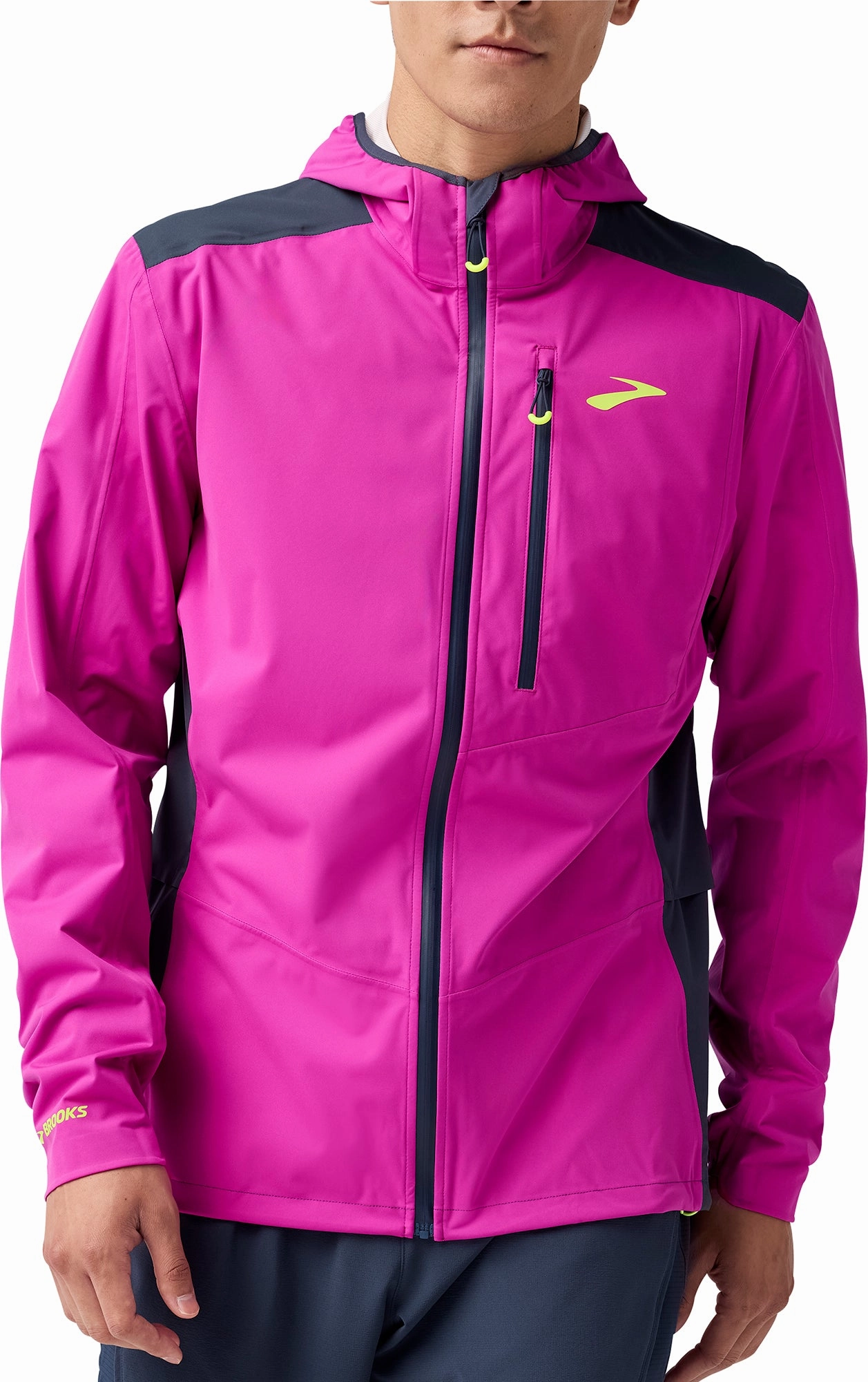 Quick Zip Brooks High Point 2.0 Waterproof Mens Running Jacket  - Purple
