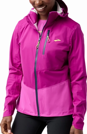 Suspenders Brooks High Point 2.0 Waterproof Womens Running Jacket - Purple