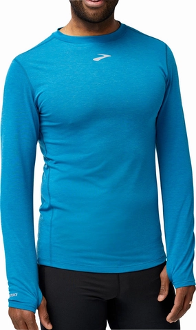 Beaded Brooks High Point Long Sleeve Mens Running Top - Blue