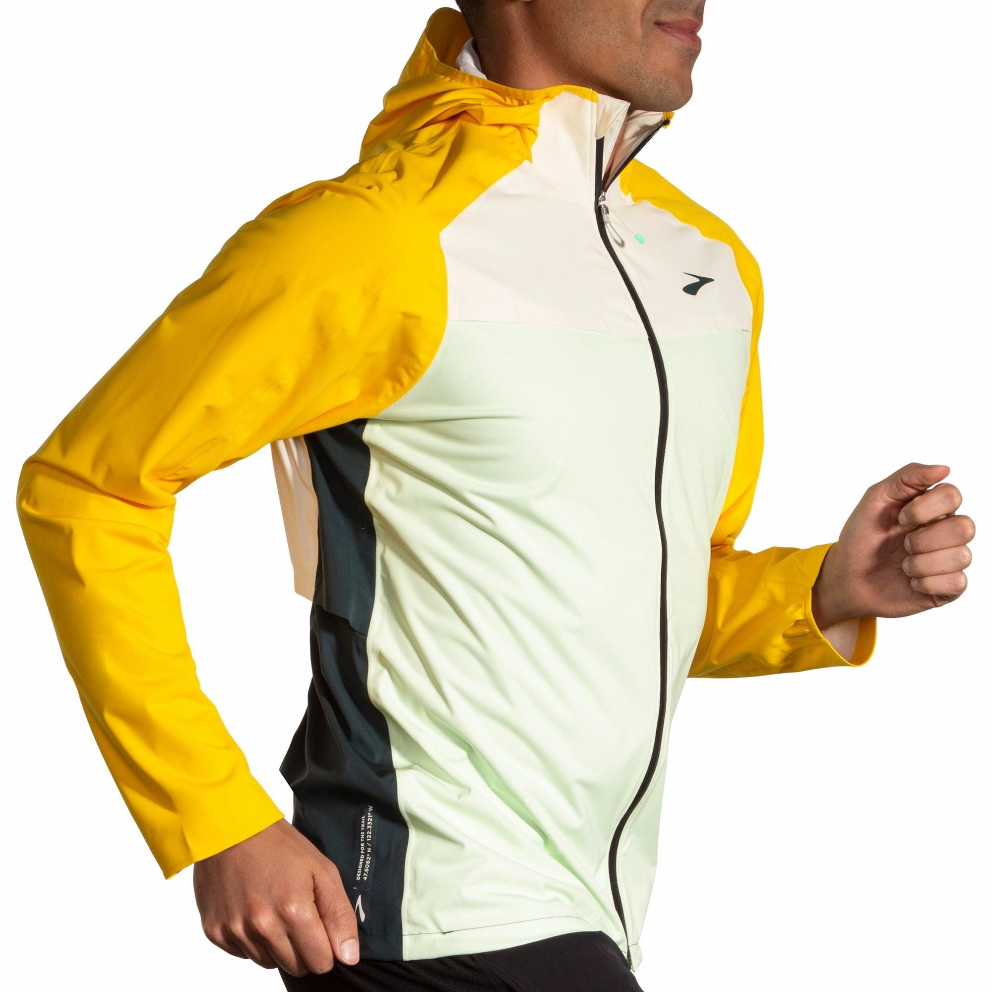 Brooks High Point Waterproof Mens Running Jacket - Yellow Layer Look