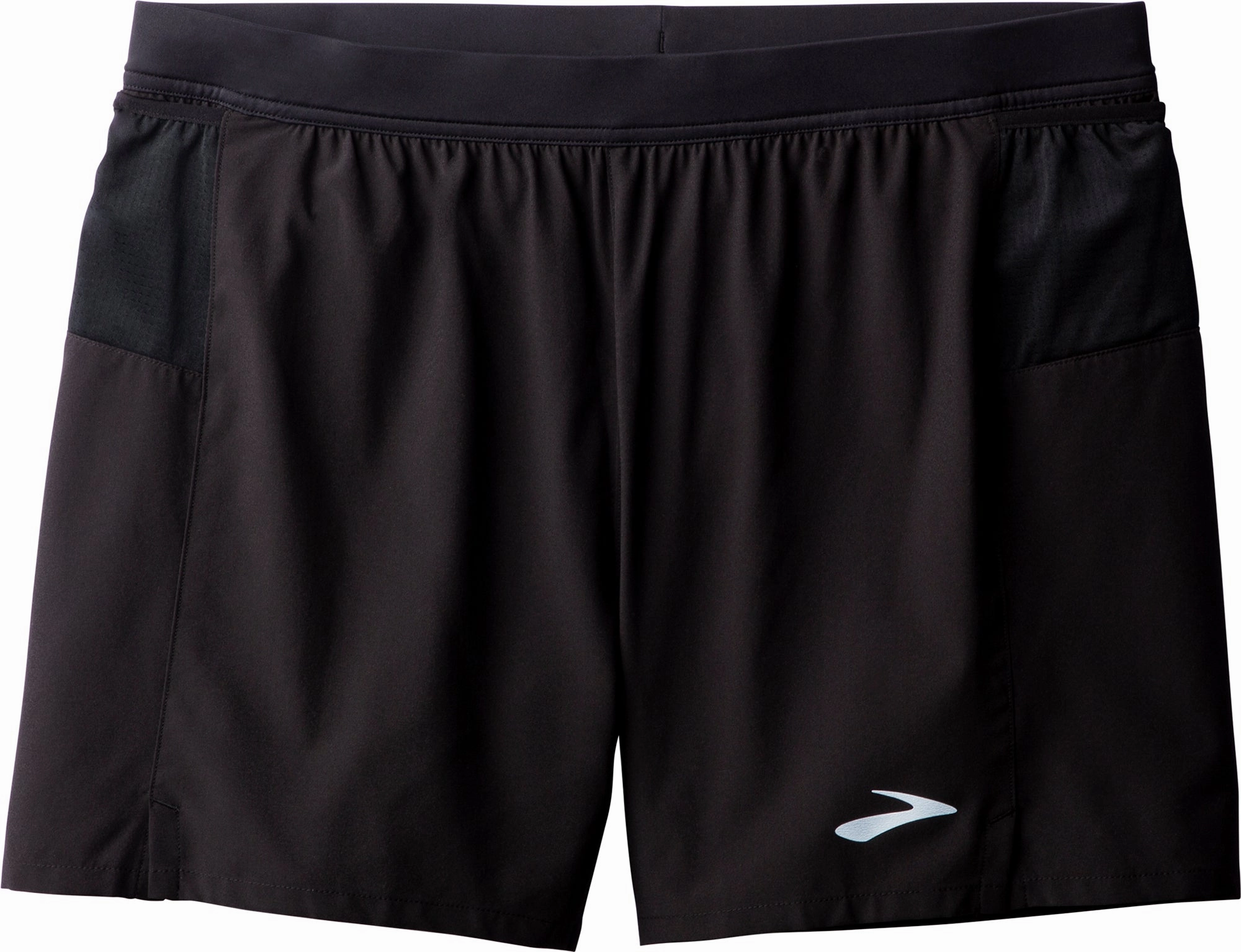 Tear Resistant Fabric Brooks Journey 5 Inch Mens Running Shorts - Black
