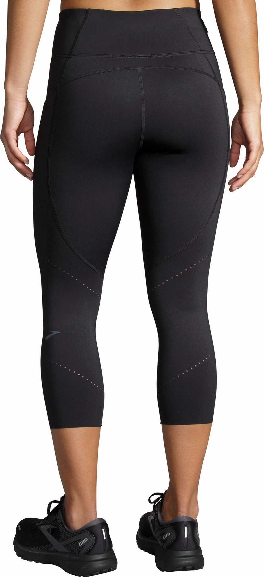 Unisex-choice-attribute Moisture-management-system-characteristic Brooks Method 3/4 Capri Womens Running Tights - Black