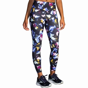 Night-Out Brooks Method Womens 7/8 Running Tights - Black