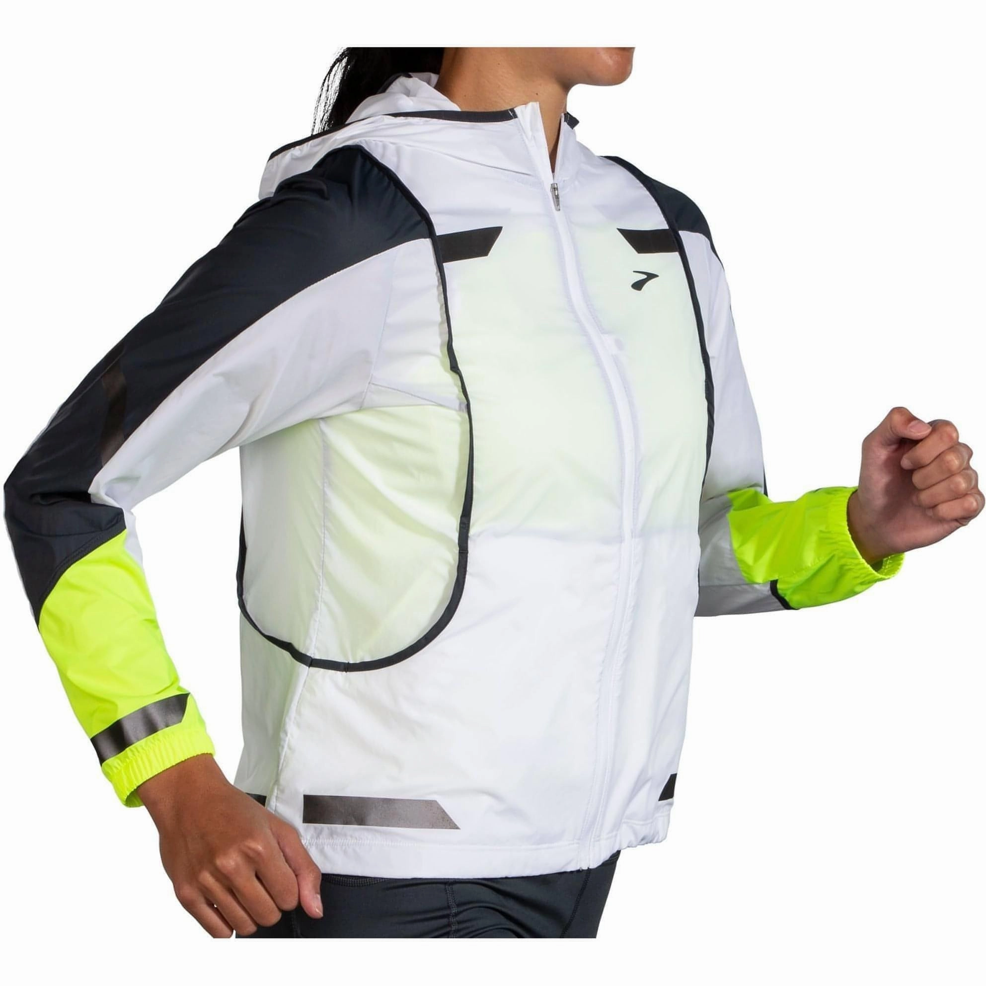 Ergonomic Stitching Pub Brooks Run Visible Convertible Womens Running Jacket - White
