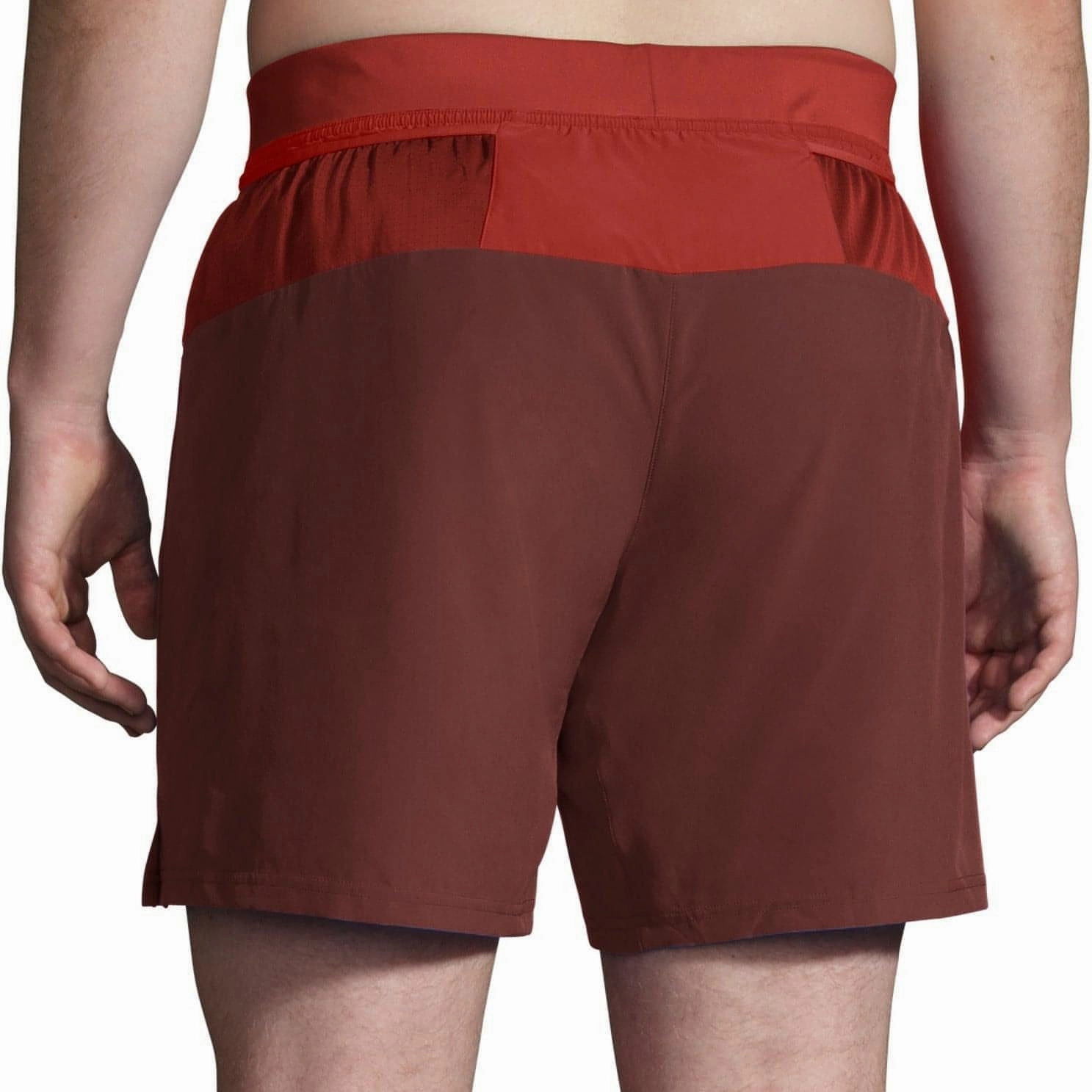 Adaptive Tension Control adventure apparel Brooks Sherpa 7 Inch 2 in 1 Mens Running Shorts - Red