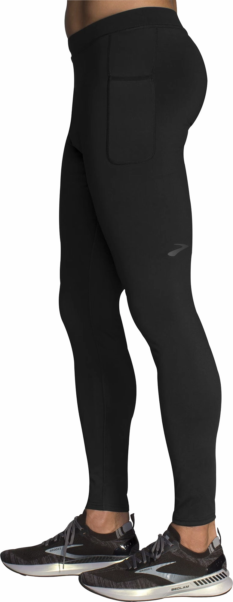 Swimwear Matte-finish-characteristic Brooks Source Mens Long Running Tights - Black