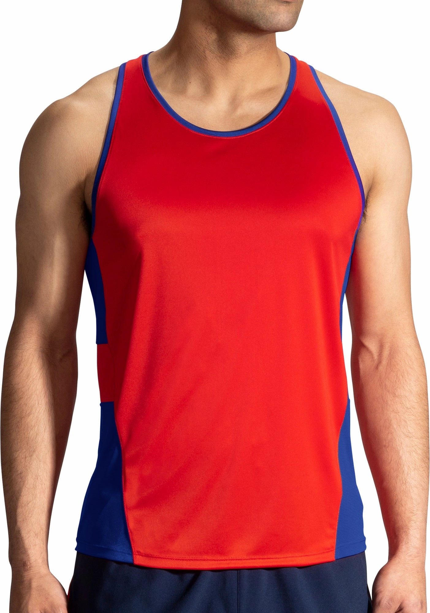 Brooks Stealth Mens Running Vest - Red Adjustable Side Straps Contentment