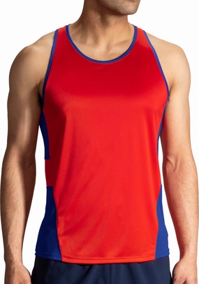 Brooks Stealth Mens Running Vest - Red Adjustable Side Straps Contentment