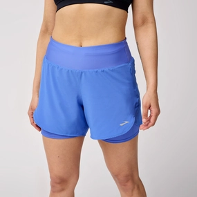 Abrasion Resistant Material Tactile Feedback Loops Brooks Women's Chaser 5" 2-in-1 Short 2.0