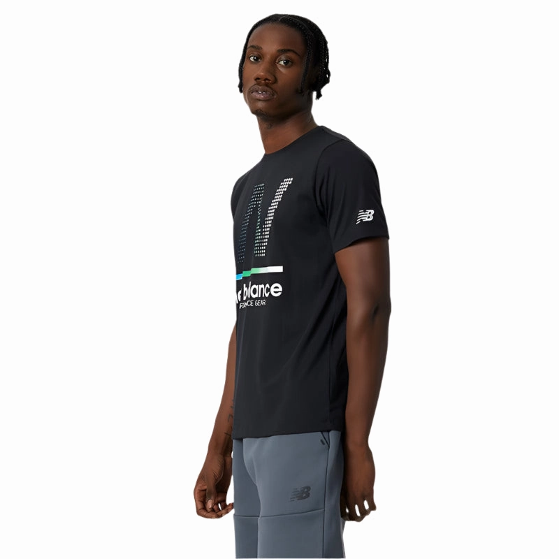 Interlock Stitching Men's Tenacity Heather Tech SS Print - Black