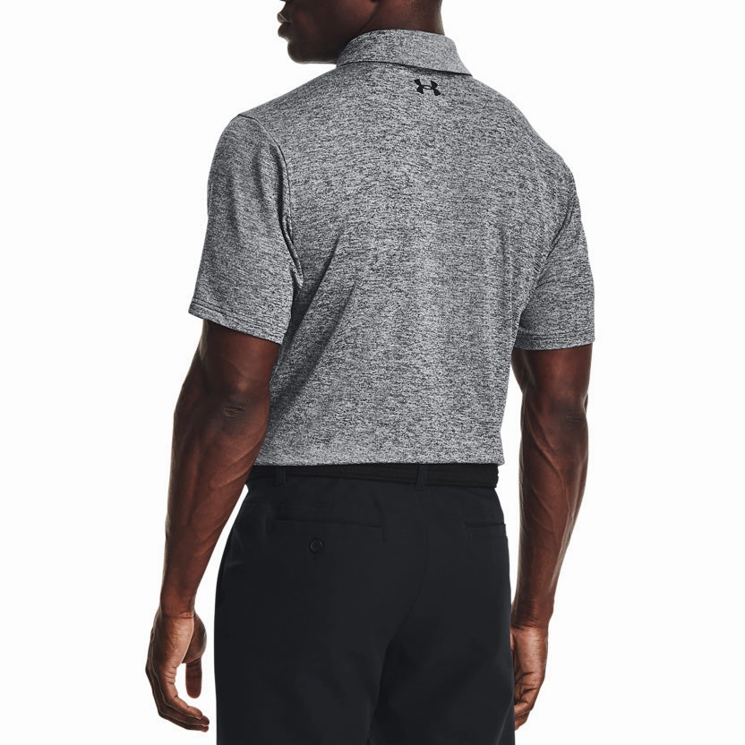 Under Armour Playoff 3.0 Polo Golf Shirt - Black/White Matte Surface Texture