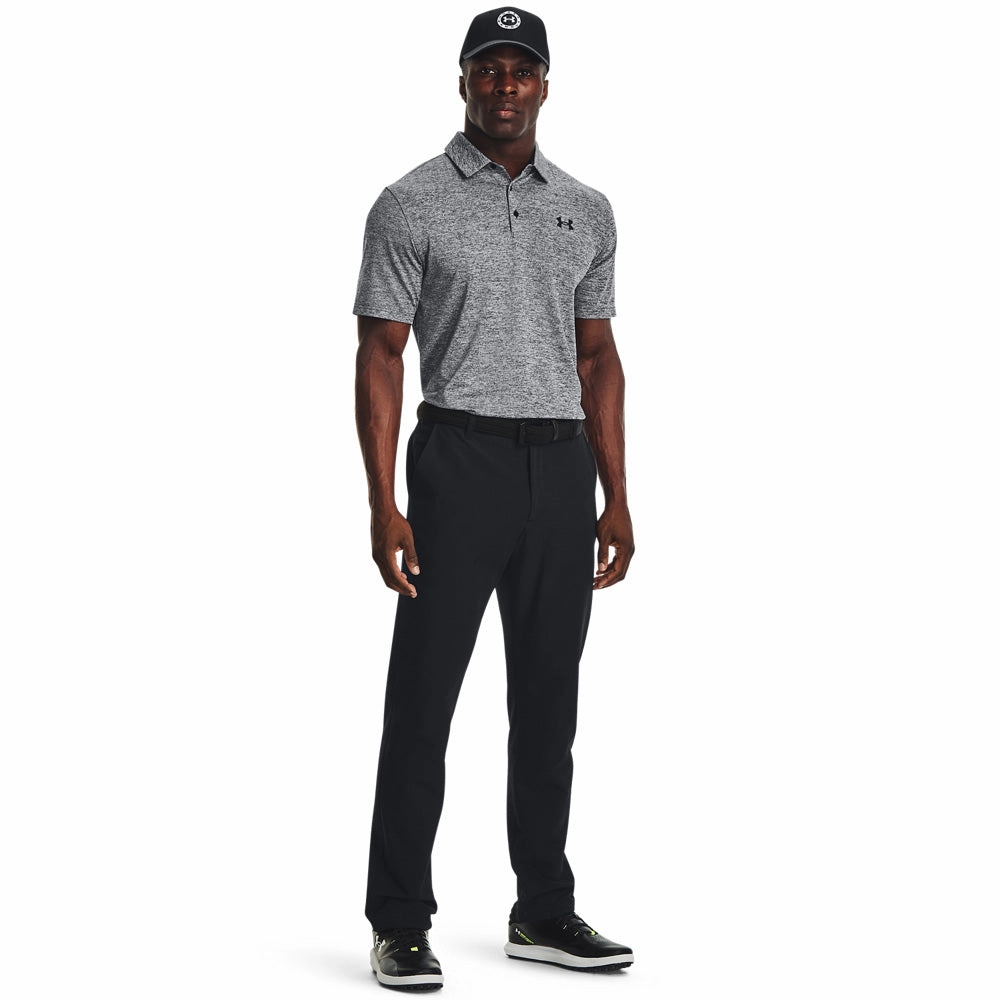 Smooth Flatlock Seams Short Sleeve Under Armour Playoff 3.0 Polo Golf Shirt - Black/White