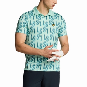 Summer Fashion Lyle & Scott LS Monogram Printed Golf Polo Shirt - Shoreline