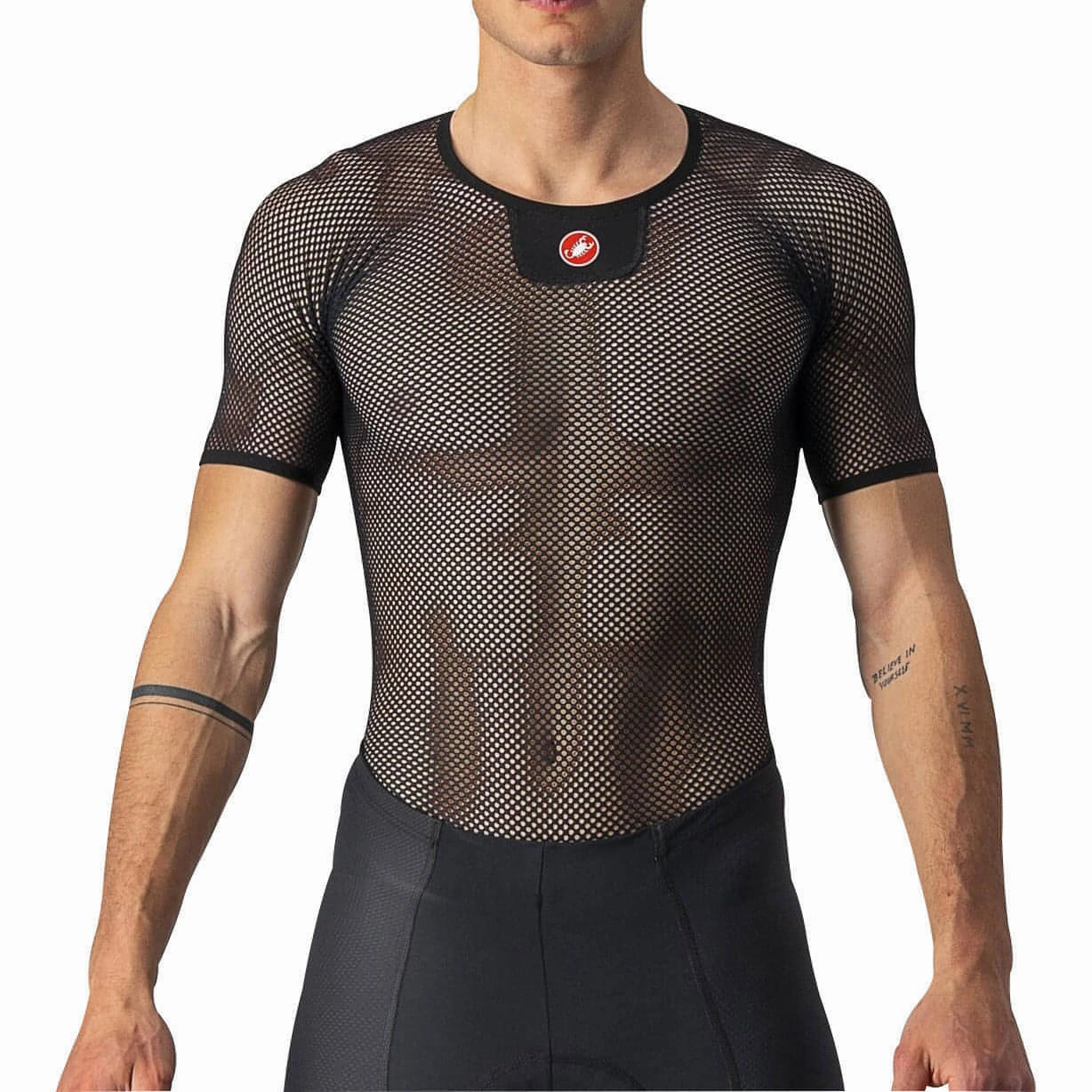 Castelli Core Mesh 3 Short Sleeve Mens Cycling Base Layer - Black suitcase venue