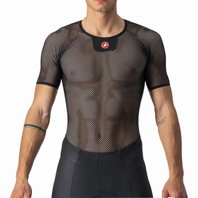 Castelli Core Mesh 3 Short Sleeve Mens Cycling Base Layer - Black Flexible Mobility Contrast color