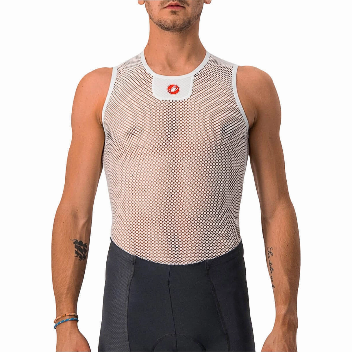 Castelli Core Mesh 3 Sleeveless Mens Cycling Base Layer - White TemperatureRegulatingLining MultiClimateAdaptive