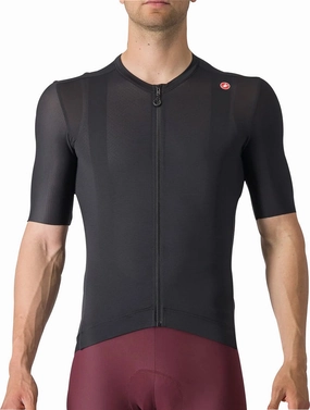 Animal-free Regular Fit Castelli Espresso Short Sleeve Mens Cycling Jersey - Black