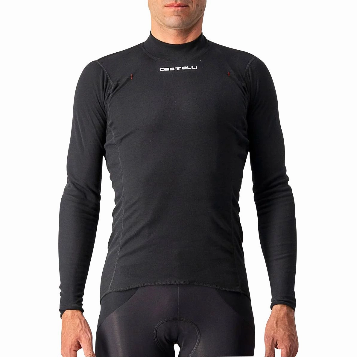Castelli Flanders Warm Long Sleeve Mens Cycling Base Layer - Black Anti Slip Inner Lining
