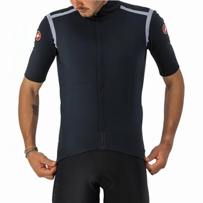 Detachable Hood Castelli Gabba ROS Short Sleeve Mens Cycling Jersey - Black