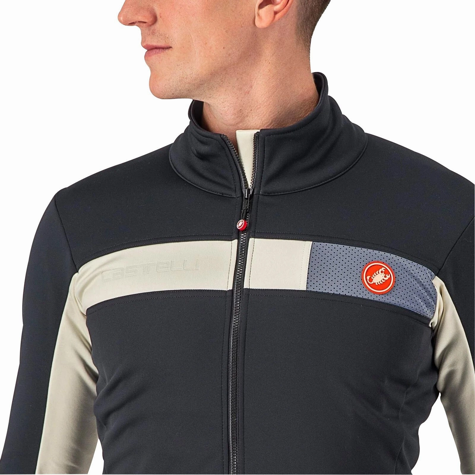 Quilted Panels Castelli Mortirolo 6S Mens Cycling Jacket - Black