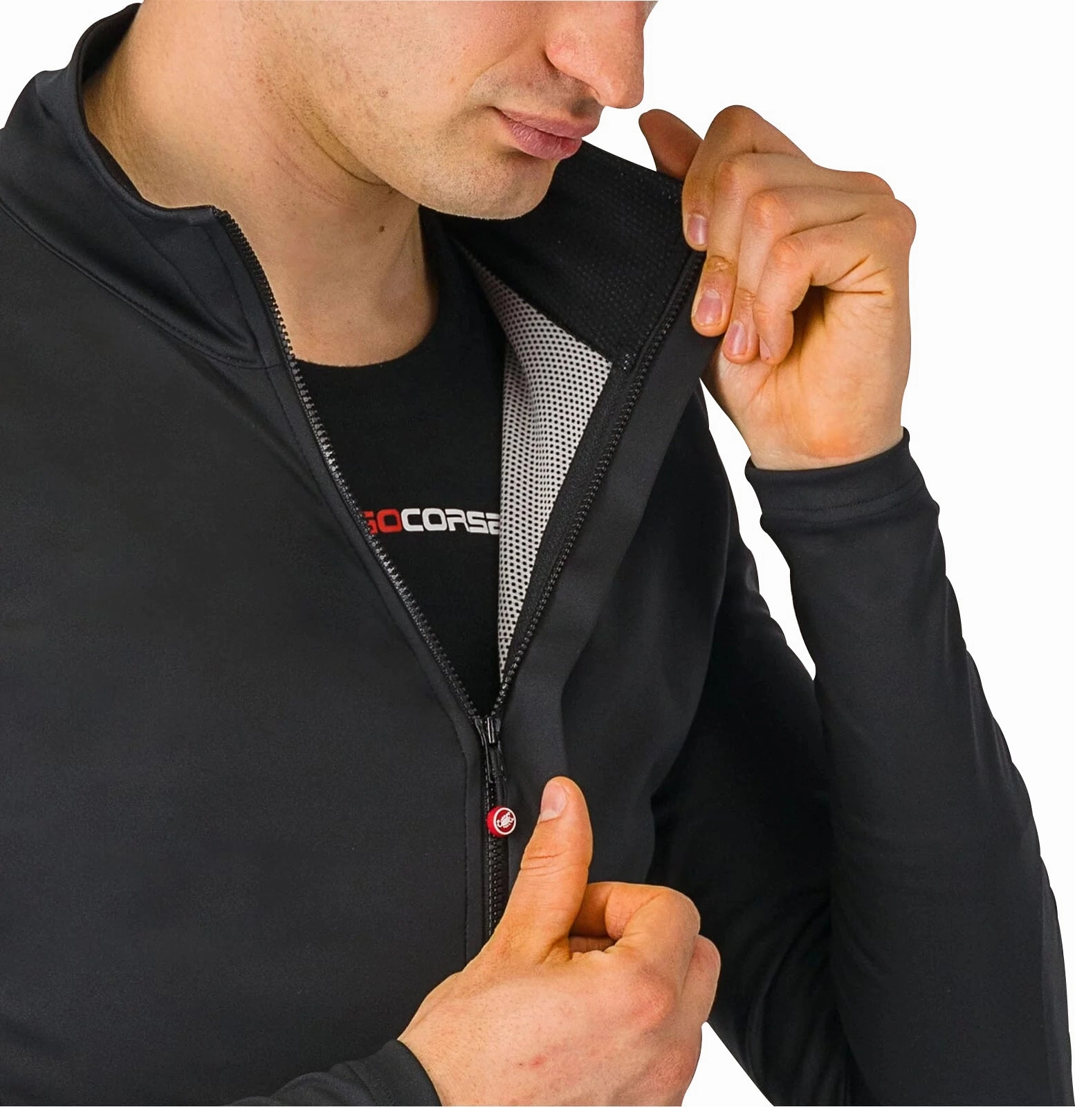Castelli Perfetto Air Mens Cycling Jacket - Black emotion venue FlexFit Adjustable Cuffs