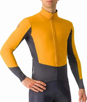 Castelli Perfetto Air Mens Cycling Jacket - Orange Fitness Clothing Torsional Stability System