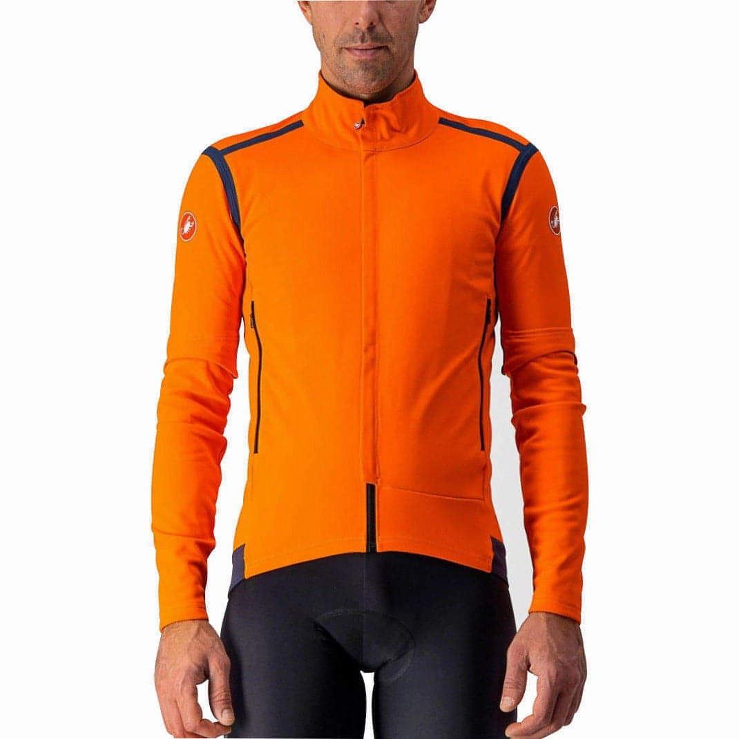Castelli Perfetto Ros Convertible Mens Cycling Jacket - Orange Interchangeable Liner System