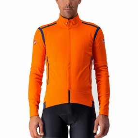 Castelli Perfetto Ros Convertible Mens Cycling Jacket - Orange Interchangeable Liner System