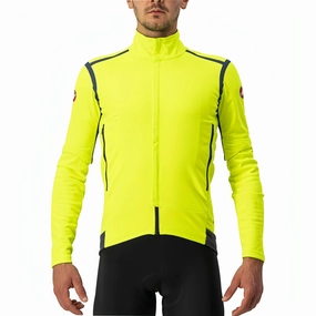 Castelli Perfetto Ros Convertible Mens Cycling Jacket - Yellow nylon