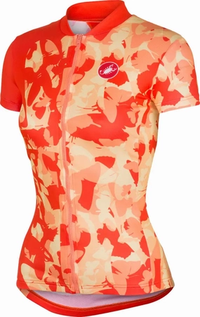 slipper Castelli Sentimento Short Sleeve Womens Cycling Jersey - Orange