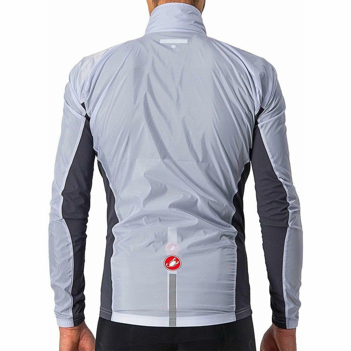 Headband Ribbed Knit Cuffs Castelli Squadra Stretch Mens Cycling Jacket - Silver